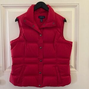 Lands' End Women's Quilted Down Vest/Lightweight/Red/Size M/NEW/NEVER WORN!